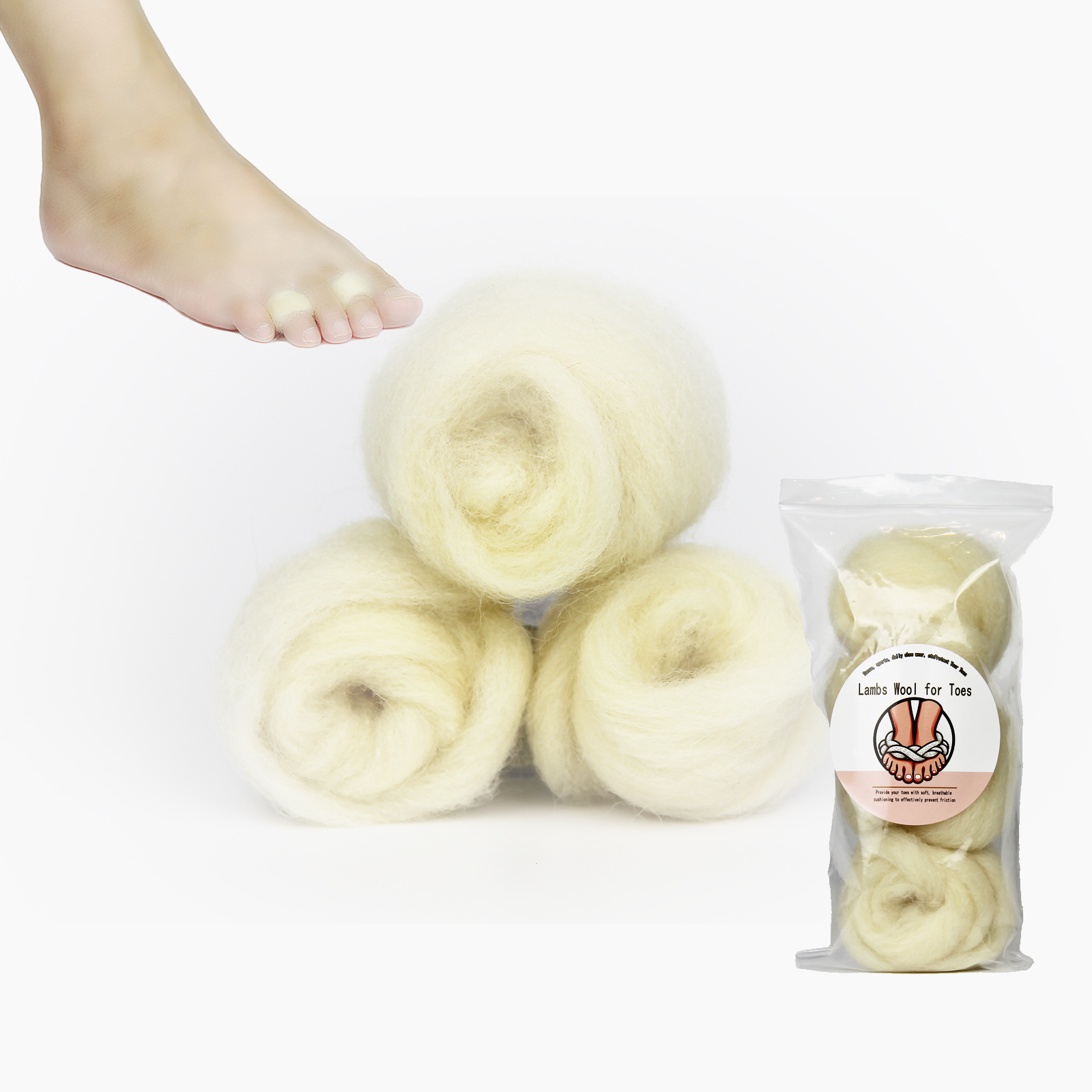 lambs wool for toes